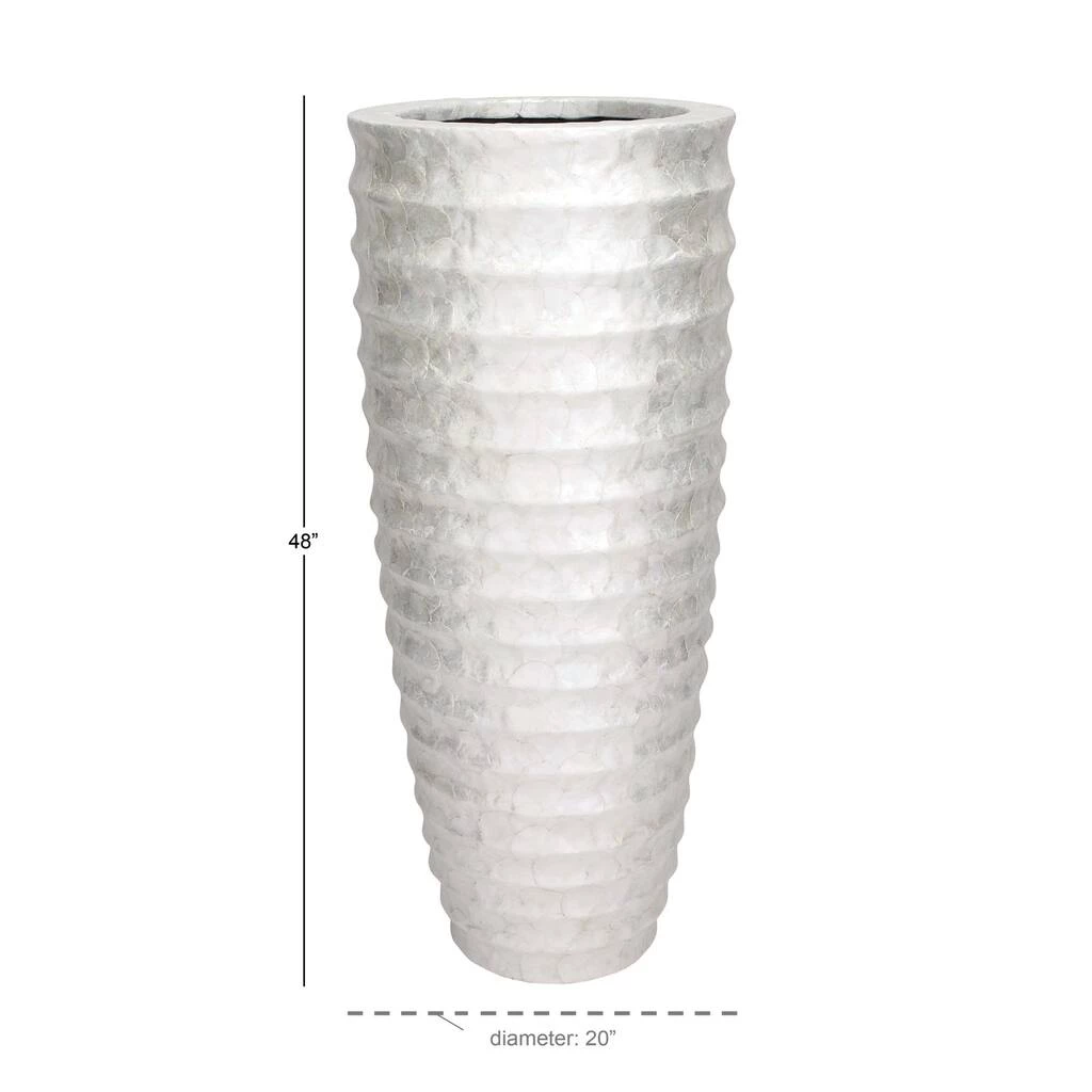 Budget π White Polystone Coastal Vase, 48" x 20" x 20" by Ivory and Iris π₯ 5 Budget π White Polystone Coastal Vase, 48" x 20" x 20" by Ivory and Iris π₯ - Image 5