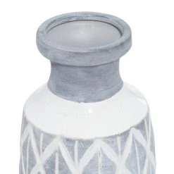 Deals ⭐ Coastal Gray And White Ceramic Jar Vase With Criss Cross Pattern, 16" x 6" x 6" by Ivory and Iris ✨ 8 Deals ⭐ Coastal Gray And White Ceramic Jar Vase With Criss Cross Pattern, 16" x 6" x 6" by Ivory and Iris ✨ -Cheap Ivory and Iris Store D502666S 3