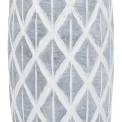 Deals ⭐ Coastal Gray And White Ceramic Jar Vase With Criss Cross Pattern, 16" x 6" x 6" by Ivory and Iris ✨ 9 Deals ⭐ Coastal Gray And White Ceramic Jar Vase With Criss Cross Pattern, 16" x 6" x 6" by Ivory and Iris ✨ -Cheap Ivory and Iris Store D502666S 4