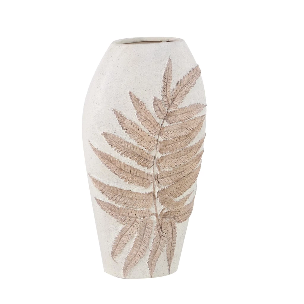 Discount ⌛ White Polystone Boho Style Vase, 18" x 10" x 6" by Ivory and Iris ❤️ 1 Discount ⌛ White Polystone Boho Style Vase, 18" x 10" x 6" by Ivory and Iris ❤️