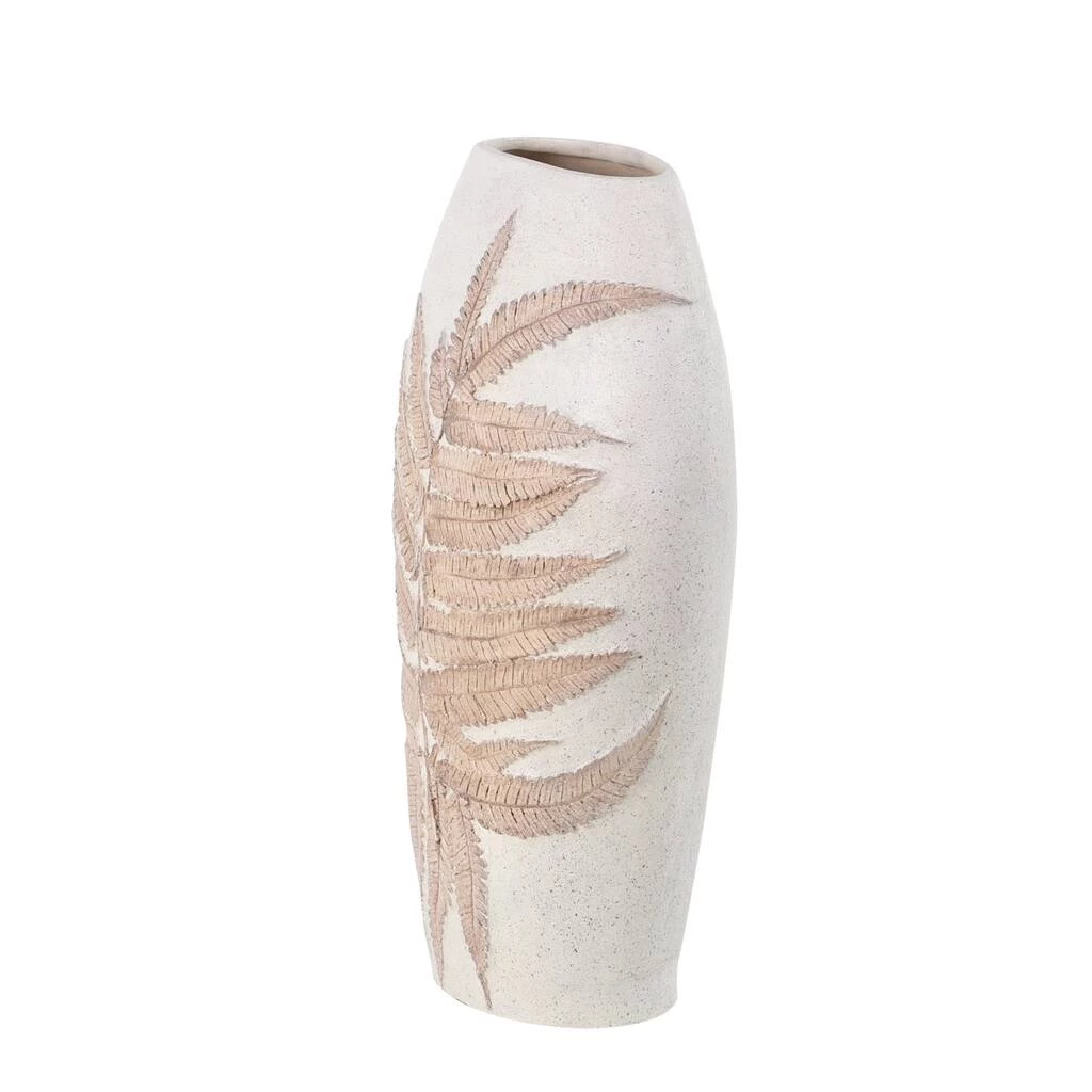 Discount ⌛ White Polystone Boho Style Vase, 18" x 10" x 6" by Ivory and Iris ❤️ 4 Discount ⌛ White Polystone Boho Style Vase, 18" x 10" x 6" by Ivory and Iris ❤️ - Image 4
