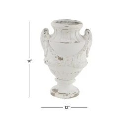 Best deal 😀 White Fiberglass Farmhouse Vase, 18" x 11" x 11" by Ivory and Iris 🎉 -Cheap Ivory and Iris Store D502673S 7