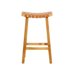 Best Sale ⭐ Brown Wood Rustic Bar Stool 30" x 18" x 11" by Ivory and Iris 🔔 -Cheap Ivory and Iris Store D503732S 3