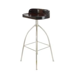 Flash Sale 🛒 Brown Iron and Wood Contemporary Bar Stool, 33" x 16" x 12" by Ivory and Iris 👍 -Cheap Ivory and Iris Store D503737S 5