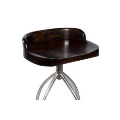 Flash Sale 🛒 Brown Iron and Wood Contemporary Bar Stool, 33" x 16" x 12" by Ivory and Iris 👍 -Cheap Ivory and Iris Store D503737S 6