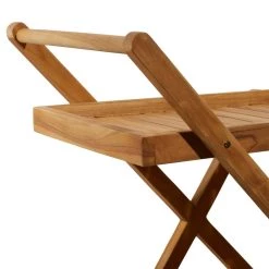 Top 10 🧨 Brown Teak wood Traditional Outdoor Rolling Serving Cart, 32" x 32" x 21" by Ivory and Iris 🔥 -Cheap Ivory and Iris Store D503738S 8