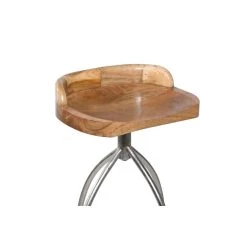 Cheapest ❤️ Brown Iron and Wood Contemporary Bar Stool, 33" x 16" x 12" by Ivory and Iris ⭐ -Cheap Ivory and Iris Store D503741S 6