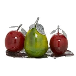Hot Sale βοΈ Multi Iron Traditional Decorative Fruit with Tray, 11" x 18" x 10" by Ivory and Iris π