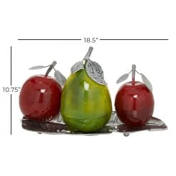Hot Sale ✔️ Multi Iron Traditional Decorative Fruit with Tray, 11" x 18" x 10" by Ivory and Iris 👍 -Cheap Ivory and Iris Store D503763S 7