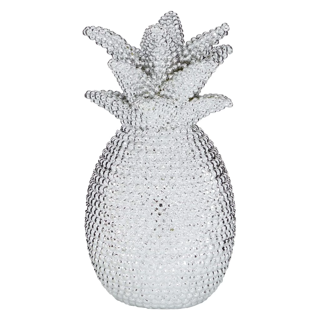 Best Pirce ✨ Silver Polystone Glam Pineapple Sculpture, 12" x 6" x 6" by Ivory and Iris 🧨 1 Best Pirce ✨ Silver Polystone Glam Pineapple Sculpture, 12" x 6" x 6" by Ivory and Iris 🧨