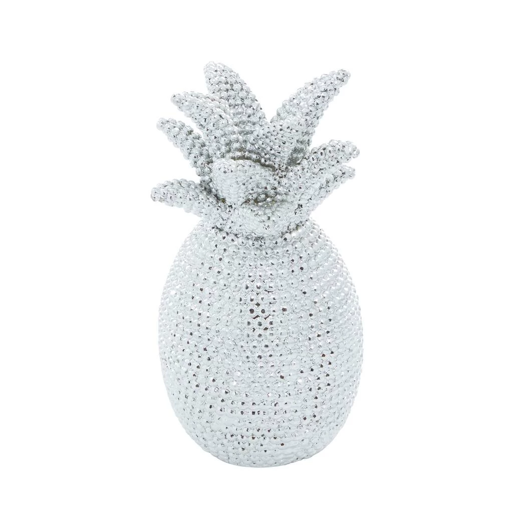 Best Pirce ✨ Silver Polystone Glam Pineapple Sculpture, 12" x 6" x 6" by Ivory and Iris 🧨 2 Best Pirce ✨ Silver Polystone Glam Pineapple Sculpture, 12" x 6" x 6" by Ivory and Iris 🧨 - Image 2