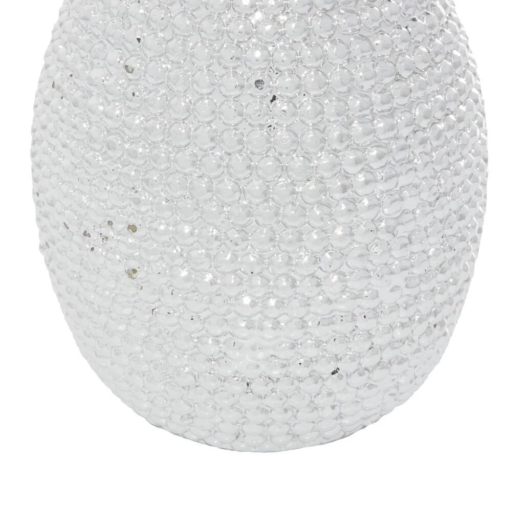Best Pirce ✨ Silver Polystone Glam Pineapple Sculpture, 12" x 6" x 6" by Ivory and Iris 🧨 4 Best Pirce ✨ Silver Polystone Glam Pineapple Sculpture, 12" x 6" x 6" by Ivory and Iris 🧨 - Image 4