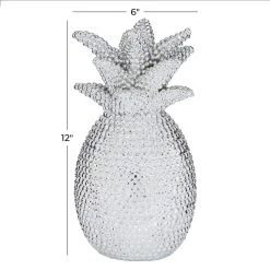 Best Pirce ✨ Silver Polystone Glam Pineapple Sculpture, 12" x 6" x 6" by Ivory and Iris 🧨 14 Best Pirce ✨ Silver Polystone Glam Pineapple Sculpture, 12" x 6" x 6" by Ivory and Iris 🧨 -Cheap Ivory and Iris Store D503765S 6