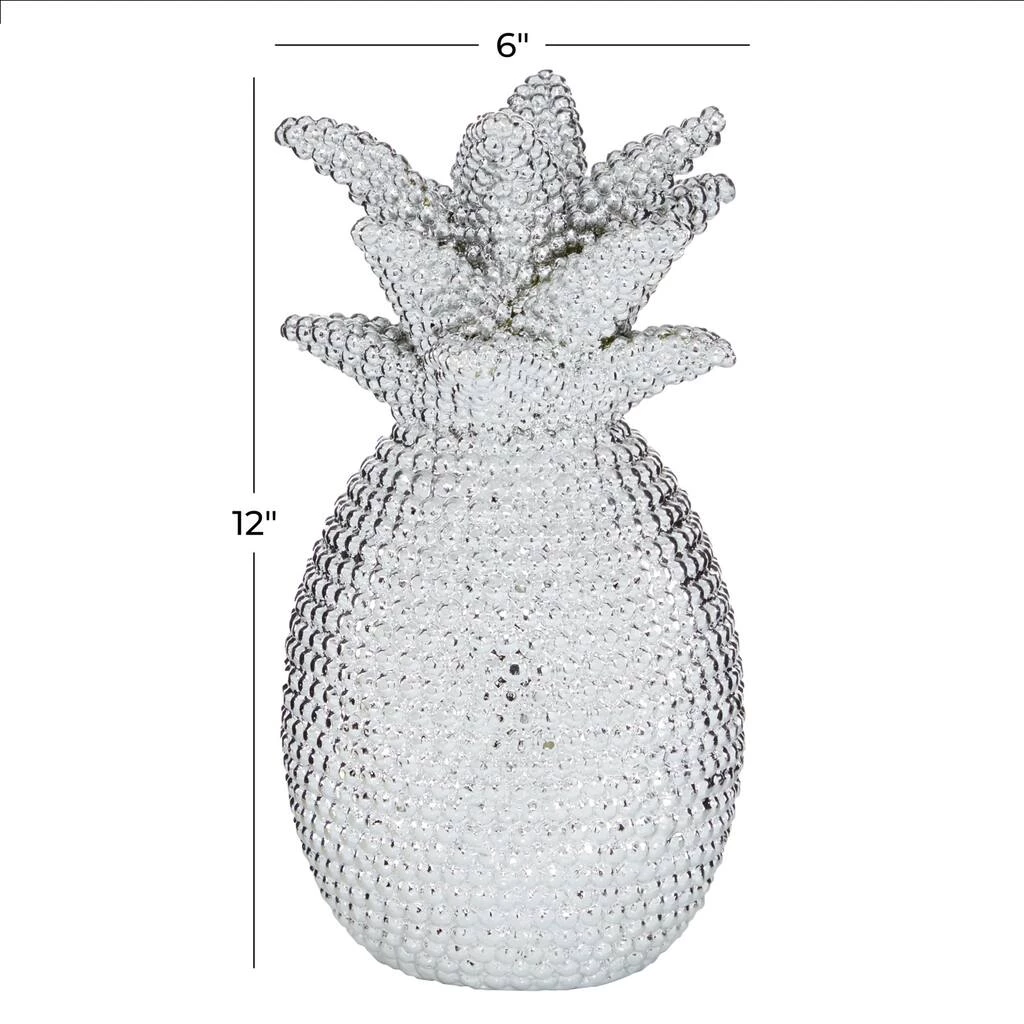 Best Pirce ✨ Silver Polystone Glam Pineapple Sculpture, 12" x 6" x 6" by Ivory and Iris 🧨 6 Best Pirce ✨ Silver Polystone Glam Pineapple Sculpture, 12" x 6" x 6" by Ivory and Iris 🧨 - Image 6