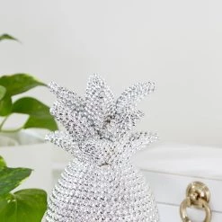 Best Pirce ✨ Silver Polystone Glam Pineapple Sculpture, 12" x 6" x 6" by Ivory and Iris 🧨 16 Best Pirce ✨ Silver Polystone Glam Pineapple Sculpture, 12" x 6" x 6" by Ivory and Iris 🧨 -Cheap Ivory and Iris Store D503765S 8