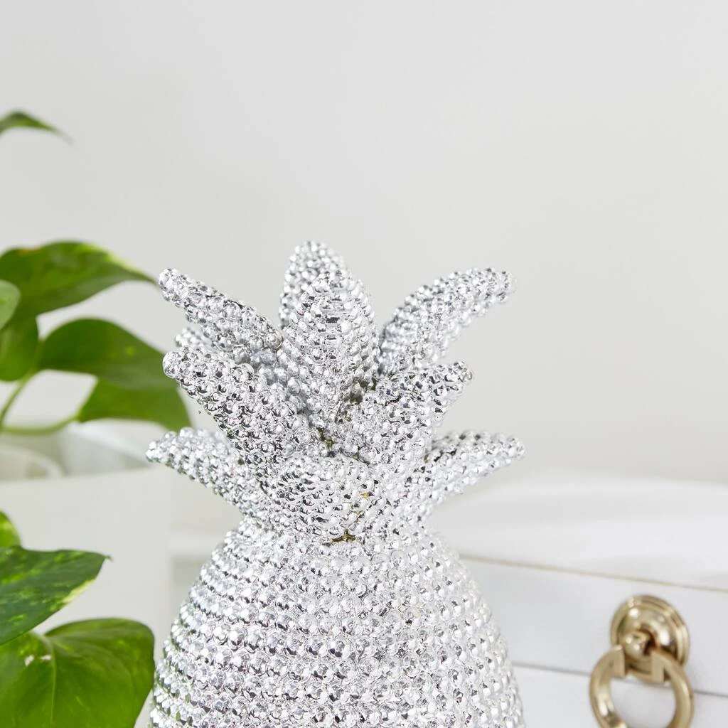 Best Pirce ✨ Silver Polystone Glam Pineapple Sculpture, 12" x 6" x 6" by Ivory and Iris 🧨 8 Best Pirce ✨ Silver Polystone Glam Pineapple Sculpture, 12" x 6" x 6" by Ivory and Iris 🧨 - Image 8