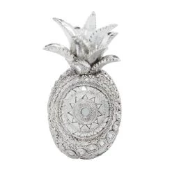 Brand new π Silver Polystone Glam Pineapple Sculpture, 12" x 6" x 6" by Ivory and Iris β