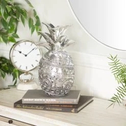 Brand new π Silver Polystone Glam Pineapple Sculpture, 12" x 6" x 6" by Ivory and Iris β 19 Brand new π Silver Polystone Glam Pineapple Sculpture, 12" x 6" x 6" by Ivory and Iris β -Cheap Ivory and Iris Store D503770S 10