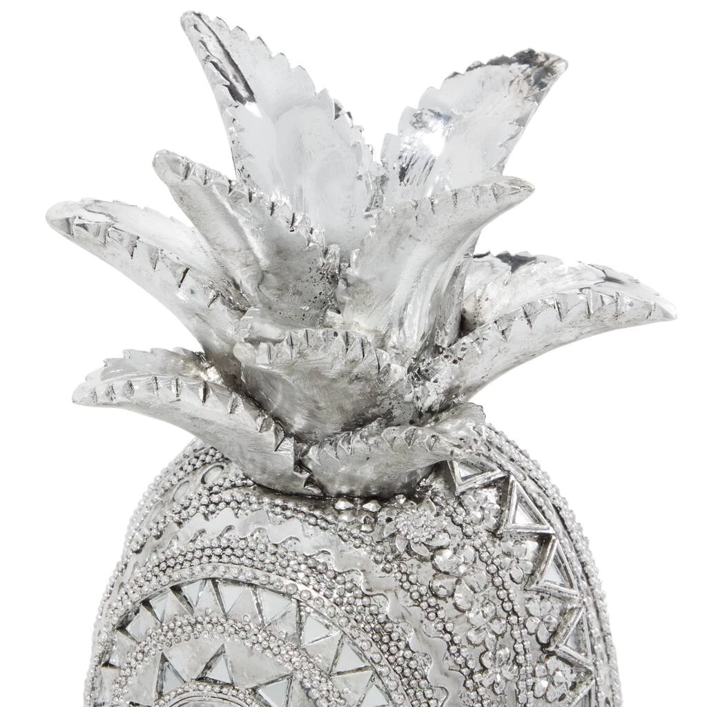 Brand new π Silver Polystone Glam Pineapple Sculpture, 12" x 6" x 6" by Ivory and Iris β 4 Brand new π Silver Polystone Glam Pineapple Sculpture, 12" x 6" x 6" by Ivory and Iris β - Image 4