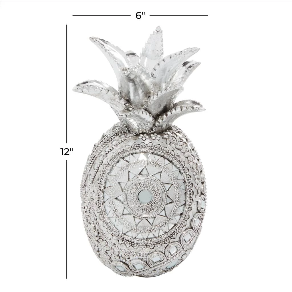 Brand new π Silver Polystone Glam Pineapple Sculpture, 12" x 6" x 6" by Ivory and Iris β 6 Brand new π Silver Polystone Glam Pineapple Sculpture, 12" x 6" x 6" by Ivory and Iris β - Image 6
