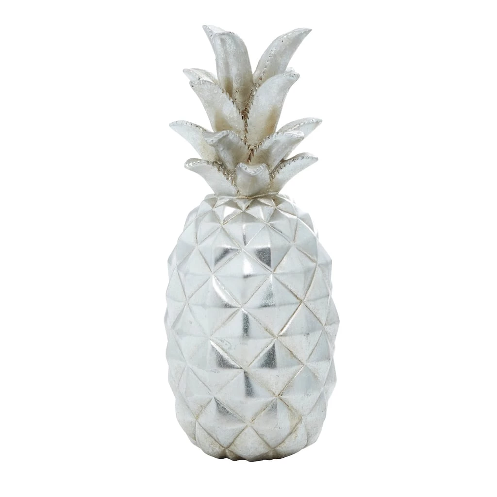 Budget ⌛ Silver Polystone Traditional Decorative Pineapple, 14" x 6" x 6" by Ivory and Iris ✔️ 7 Budget ⌛ Silver Polystone Traditional Decorative Pineapple, 14" x 6" x 6" by Ivory and Iris ✔️ - Image 7