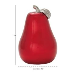 Best deal 👏 Red Dolomite Glam Decorative Pear, 16" x 12" x 12" by Ivory and Iris ✔️ -Cheap Ivory and Iris Store D503778S 7