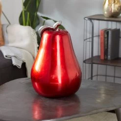 Best deal 👏 Red Dolomite Glam Decorative Pear, 16" x 12" x 12" by Ivory and Iris ✔️ -Cheap Ivory and Iris Store D503778S 9