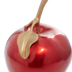 Best Pirce ✨ Red Polystone Glam Decorative Apple , 17" x 11" x 11" by Ivory and Iris 🥰 -Cheap Ivory and Iris Store D503779S 11