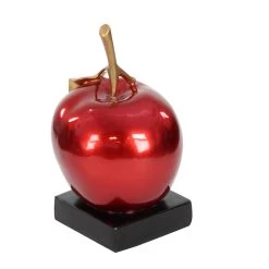 Best Pirce ✨ Red Polystone Glam Decorative Apple , 17" x 11" x 11" by Ivory and Iris 🥰 -Cheap Ivory and Iris Store D503779S 4