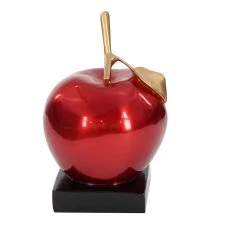 Best Pirce ✨ Red Polystone Glam Decorative Apple , 17" x 11" x 11" by Ivory and Iris 🥰 -Cheap Ivory and Iris Store D503779S 7