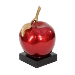 Best Pirce ✨ Red Polystone Glam Decorative Apple , 17" x 11" x 11" by Ivory and Iris 🥰 -Cheap Ivory and Iris Store D503779S 9