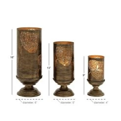 Coupon 🧨 Set of 3" Brown Metal Eclectic Lantern, 9", 13", 16" by Ivory and Iris 👍 -Cheap Ivory and Iris Store D503799S 5