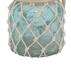 Promo 🤩 Aquamarine Glass Coastal Candle Holder Lantern, 15" x 7" x 7" by Ivory and Iris ✔️ -Cheap Ivory and Iris Store D503800S 4