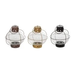 Brand new ⌛ Set of 3" Multi Colored Metal Rustic Lantern, 7" x 8" by Ivory and Iris ✨ -Cheap Ivory and Iris Store D503802S 3