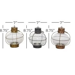 Brand new ⌛ Set of 3" Multi Colored Metal Rustic Lantern, 7" x 8" by Ivory and Iris ✨ -Cheap Ivory and Iris Store D503802S 8