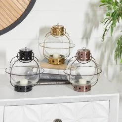 Brand new ⌛ Set of 3" Multi Colored Metal Rustic Lantern, 7" x 8" by Ivory and Iris ✨ -Cheap Ivory and Iris Store D503802S 9