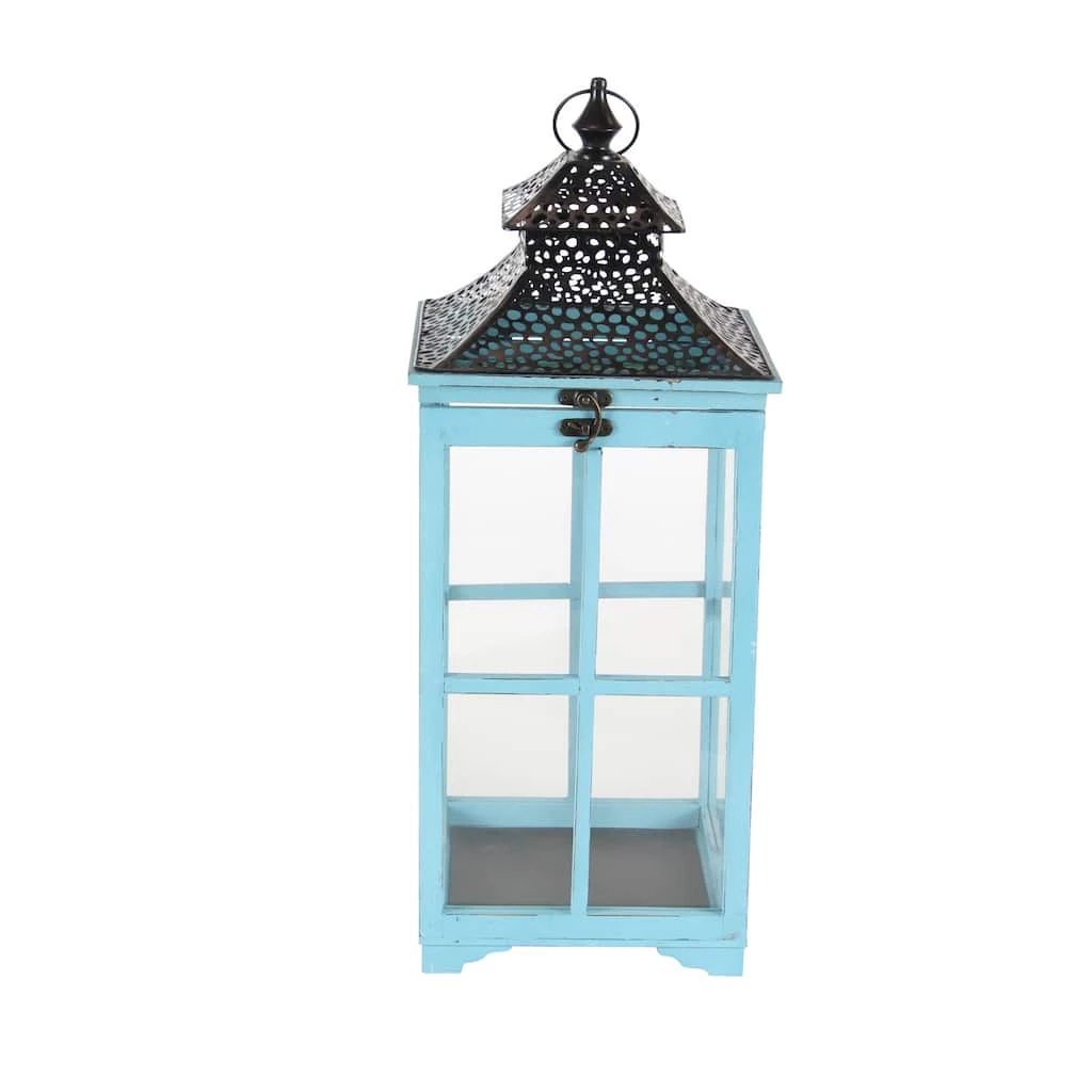 Cheapest π Set of 2" Turquoise Wood Coastal Lantern, 21", 26" by Ivory and Iris β 4 Cheapest π Set of 2" Turquoise Wood Coastal Lantern, 21", 26" by Ivory and Iris β - Image 4