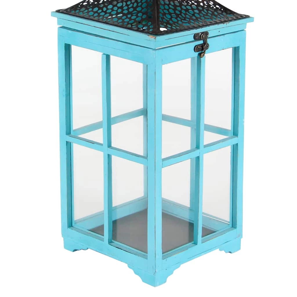 Cheapest π Set of 2" Turquoise Wood Coastal Lantern, 21", 26" by Ivory and Iris β 6 Cheapest π Set of 2" Turquoise Wood Coastal Lantern, 21", 26" by Ivory and Iris β - Image 6