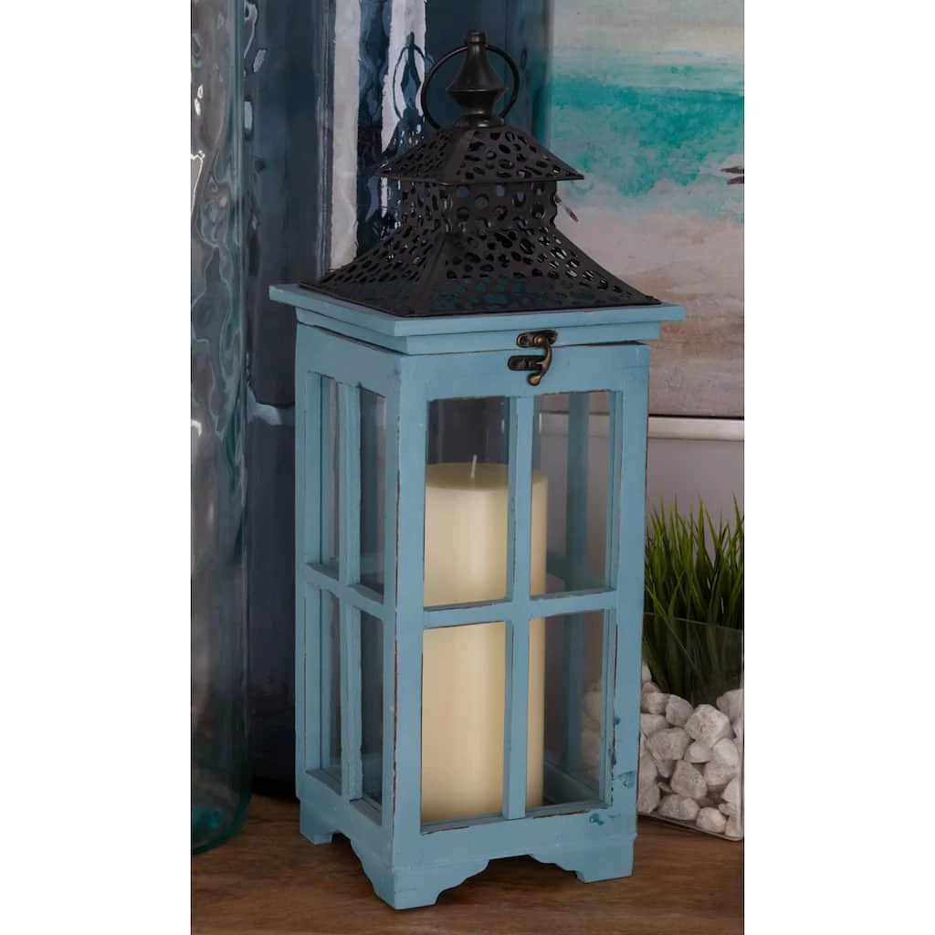 Cheapest π Set of 2" Turquoise Wood Coastal Lantern, 21", 26" by Ivory and Iris β 8 Cheapest π Set of 2" Turquoise Wood Coastal Lantern, 21", 26" by Ivory and Iris β - Image 8