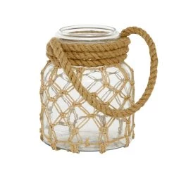 Cheapest 😀 Brown Glass Coastal Lantern, 9" x 7" x 8" by Ivory and Iris 😀