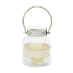Hot Sale 😉 Clear Glass Country Cottage Candle Holder Lantern, 8" x 6" x 7" by Ivory and Iris ⭐