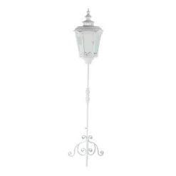 Budget 🛒 White Iron Vintage Candle Holder Lantern, 66" x 17" x 17" by Ivory and Iris ⌛