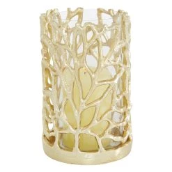 Budget π Gold Aluminum Coastal Candle Holder, 8" x 5" x 5" by Ivory and Iris π€©