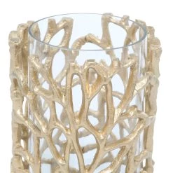 Budget 🛒 Gold Aluminum Coastal Candle Holder, 8" x 5" x 5" by Ivory and Iris 🤩 -Cheap Ivory and Iris Store D503814S 3