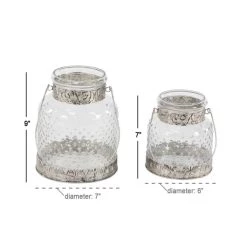 Top 10 🛒 Set of 2" Clear Glass Farmhouse Lantern, 7", 9" by Ivory and Iris ✨ -Cheap Ivory and Iris Store D503815S 6