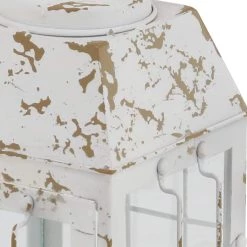 Cheap ✨ White Iron Vintage Candle Holder Lantern, 14" x 7" x 7" by Ivory and Iris 👏 -Cheap Ivory and Iris Store D503820S 5