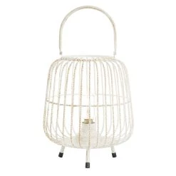 Top 10 ⌛ White Iron Modern Candle Holder Lantern, 12" x 10" x 10" by Ivory and Iris ✨