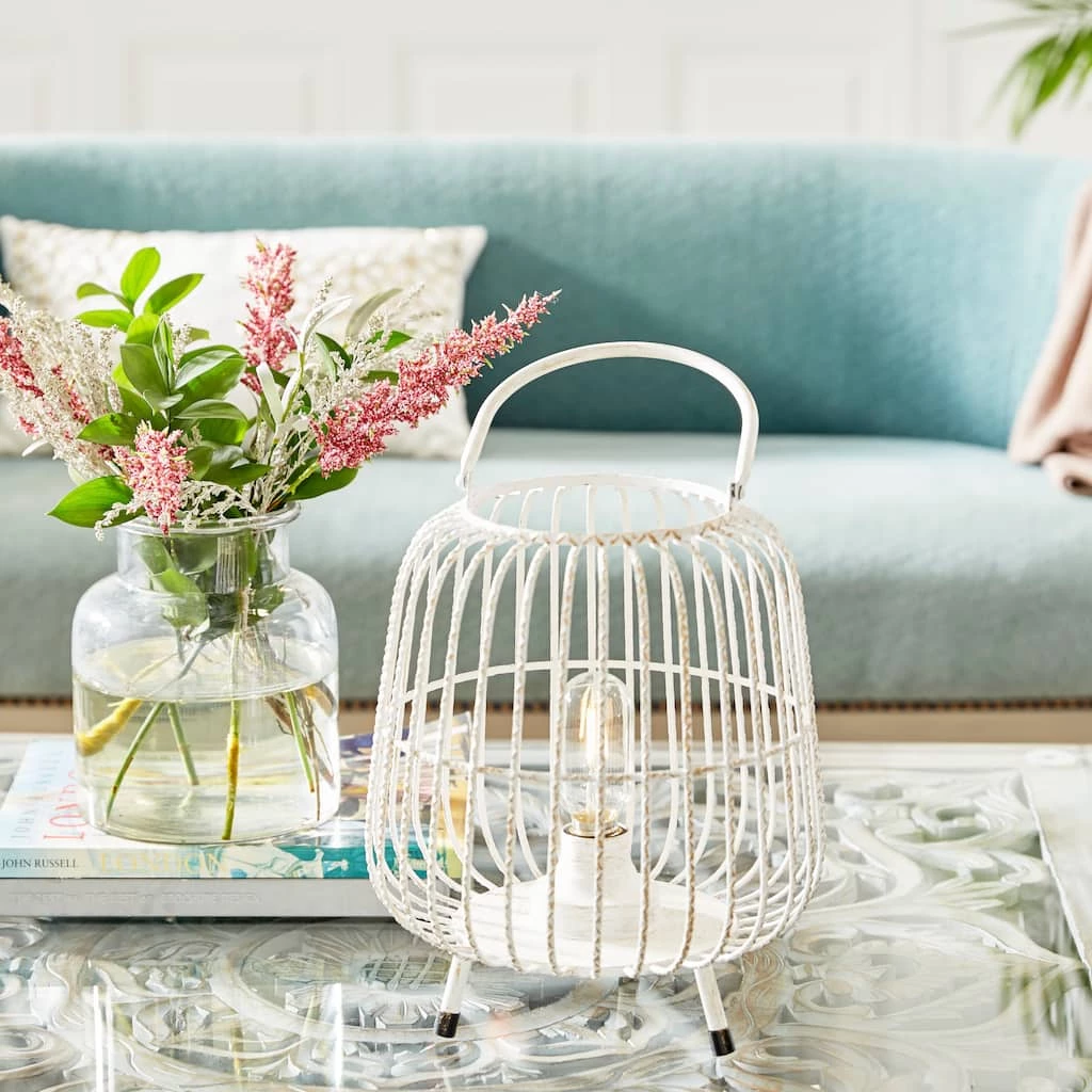 Top 10 ⌛ White Iron Modern Candle Holder Lantern, 12" x 10" x 10" by Ivory and Iris ✨ 6 Top 10 ⌛ White Iron Modern Candle Holder Lantern, 12" x 10" x 10" by Ivory and Iris ✨ - Image 6