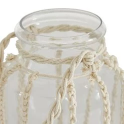 Brand new 💯 White Glass Coastal Lantern, 8" x 8" x 7" by Ivory and Iris 🔔 -Cheap Ivory and Iris Store D503826S 4