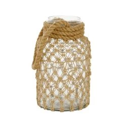 Best Sale 😀 Brown Glass Coastal Lantern, 12" x 7" x 8" by Ivory and Iris 🎉 -Cheap Ivory and Iris Store D503837S 3